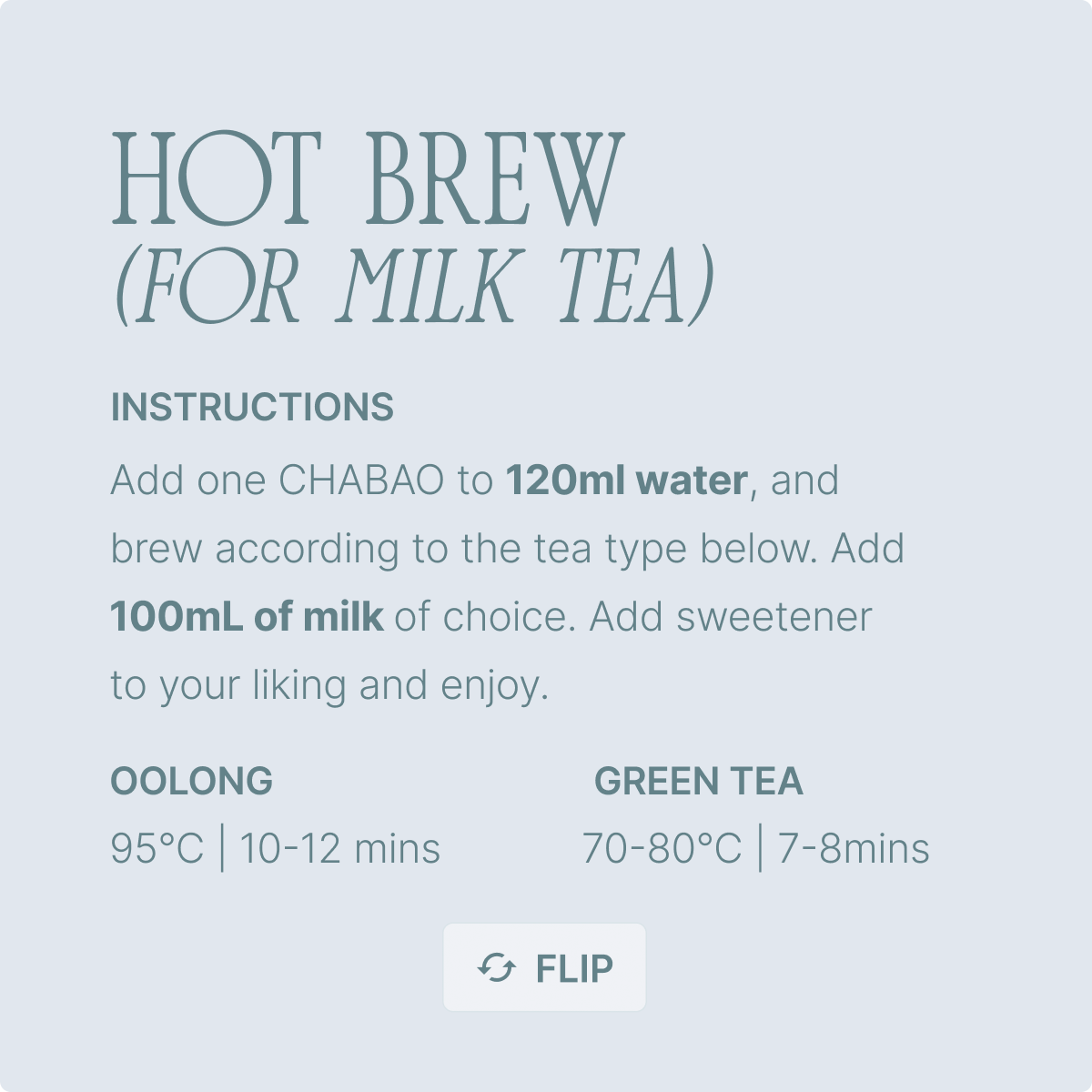 HOT BREW FOR MILK TEA info